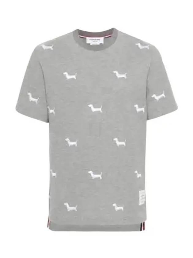 Classic Pique Hector Short Sleeve T-Shirt Grey - THOM BROWNE - BALAAN 2