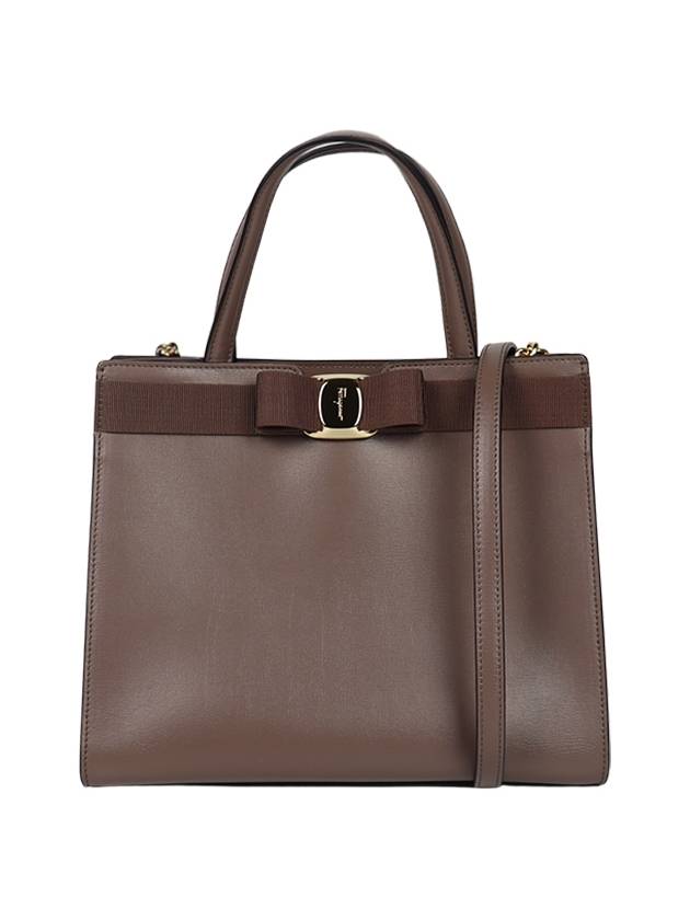 Vara Bow Top Handle Tote Bag Caraway Seed - SALVATORE FERRAGAMO - BALAAN 2