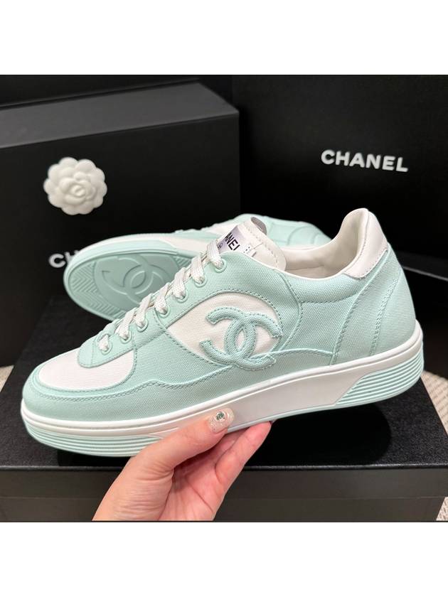 CC Logo Low Top Sneakers Mint - CHANEL - BALAAN 7