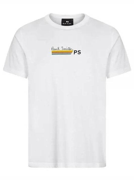 Men's PS Logo Stripe Print Short Sleeve T-Shirt White - PAUL SMITH - BALAAN 2