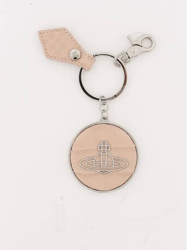 ORB Logo Charm Crocodile Skin Metal Key Holder Beige - VIVIENNE WESTWOOD - BALAAN 4