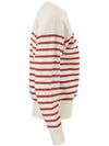 Ralph Lauren Women's Bear Stripe Sweatshirt White Red - POLO RALPH LAUREN - BALAAN.