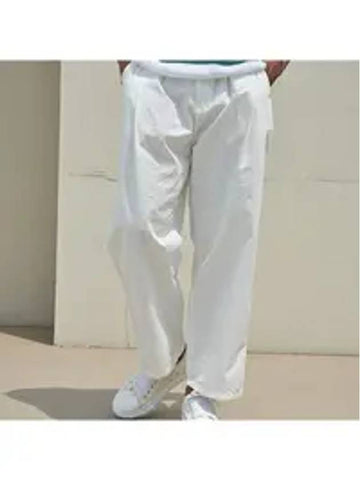 Wide cotton banding pants white - TENER - BALAAN 1