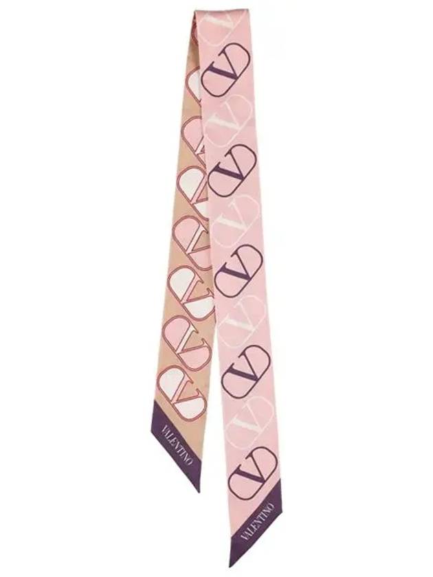 V Logo Signature Scarf Pink - VALENTINO - BALAAN 2