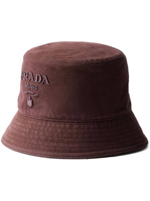 Canvas Bucket Hat Burgundy - PRADA - BALAAN 1