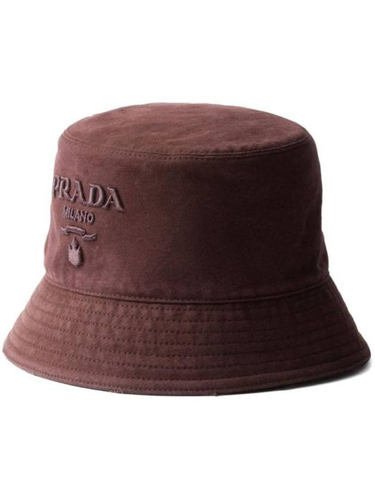 Canvas Bucket Hat Burgundy - PRADA - BALAAN 1