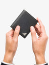Logo Saffiano Leather Wallet Black - PRADA - BALAAN.