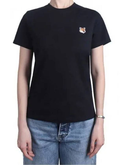 Fox Head Patch Regular Short Sleeve T-Shirt Black - MAISON KITSUNE - BALAAN 2