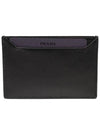 Vitello Triangle Logo Card Wallet Black - PRADA - BALAAN 4