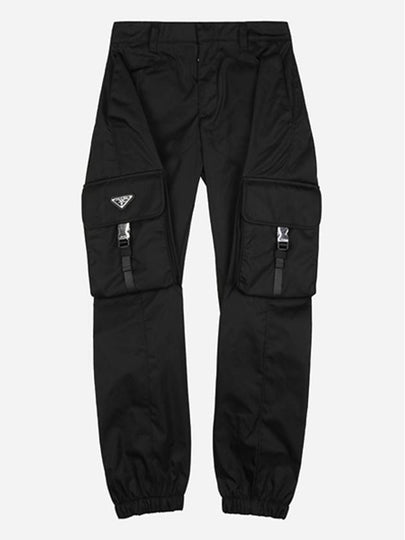 Re-Nylon Buckle Strap Pocket Track Pants Black - PRADA - BALAAN 2