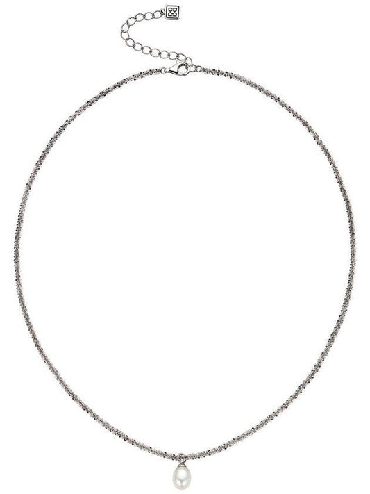 Pearl BB drop pearl necklace silver - BE/GINS - BALAAN 1