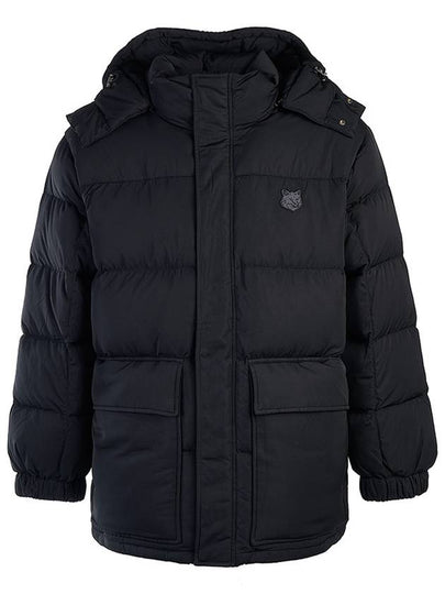 Puffer Bold Fox Head Patch Nylon Hood Padding Black - MAISON KITSUNE - BALAAN 2