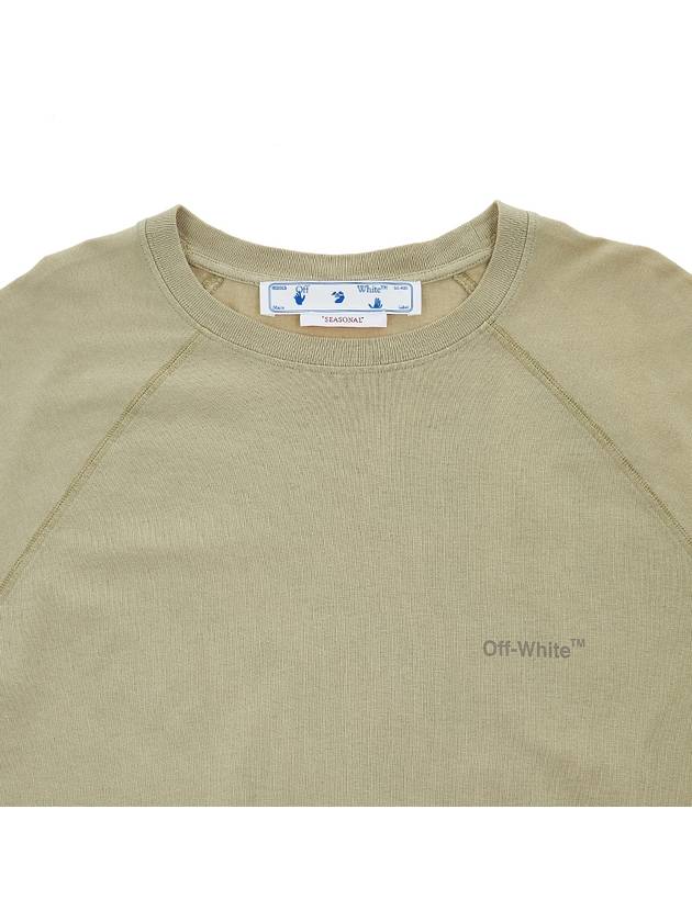 Diag Tab Long Sleeve T-Shirt Beige - OFF WHITE - BALAAN 5