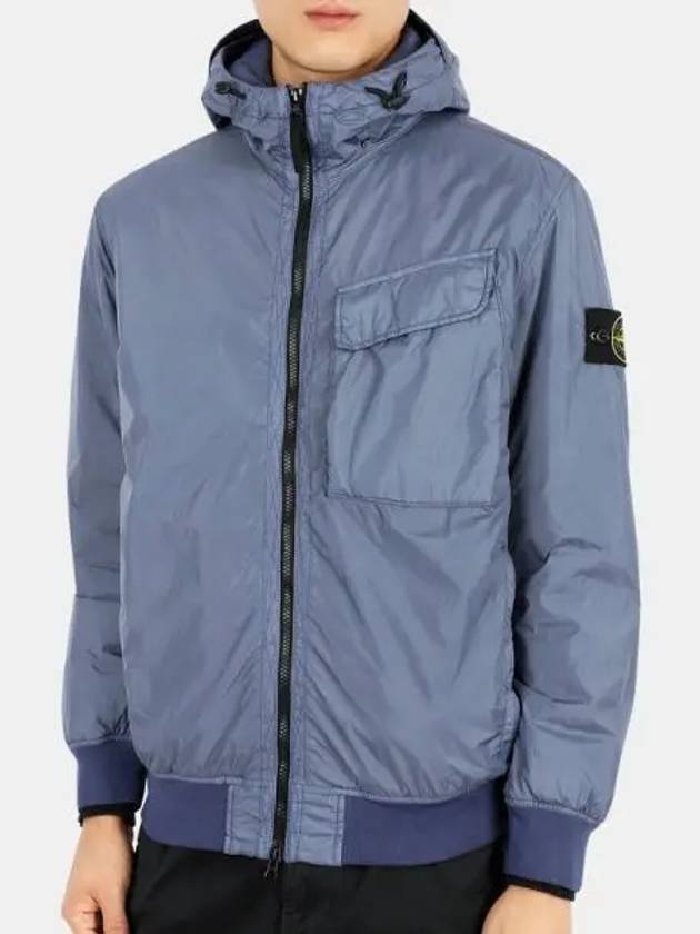 Wappen Patch Nylon Crinklips Hooded Jacket Avio Blue - STONE ISLAND - BALAAN 2