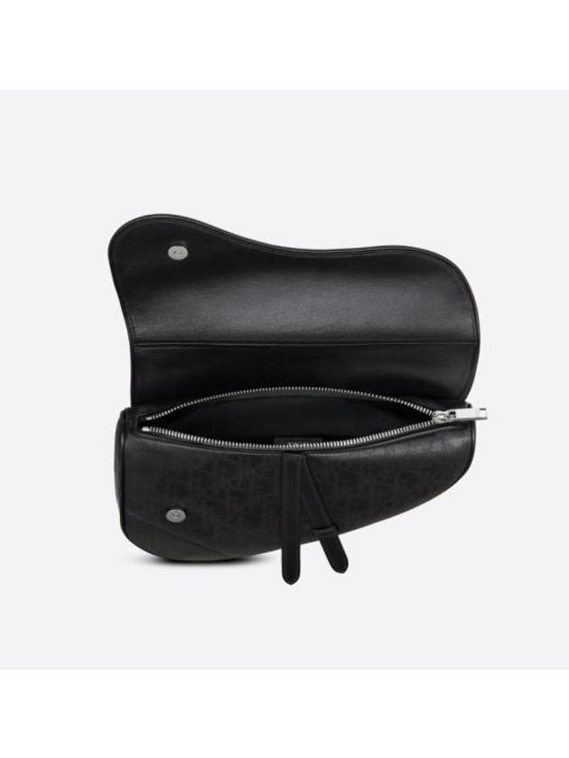 Oblique Galaxy Leather Saddle Bag Black - DIOR - BALAAN 3