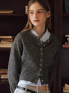 Connie Dust Fine Wool Cardigan Charcoal - LETTER FROM MOON - BALAAN 5