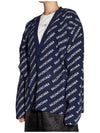 Mini Allover Logo Knit Cardigan Blue - BALENCIAGA - BALAAN 7