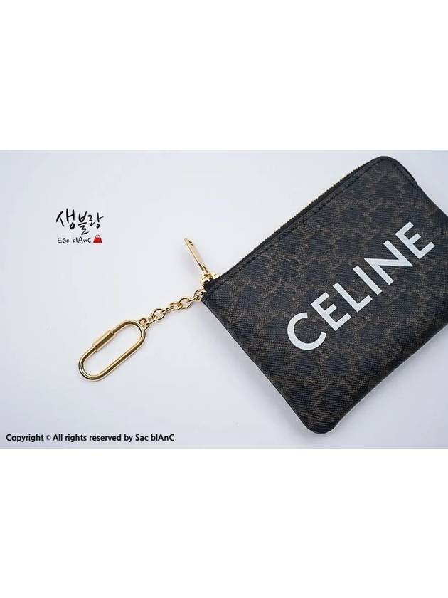 Triomphe Canvas Coin Card Wallet Black - CELINE - BALAAN 10