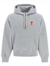 Small Heart Logo Hoodie Grey - AMI - BALAAN 2