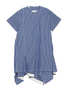 Stripe Cotton Poplin Pullover Short Dress Blue - SACAI - BALAAN 2