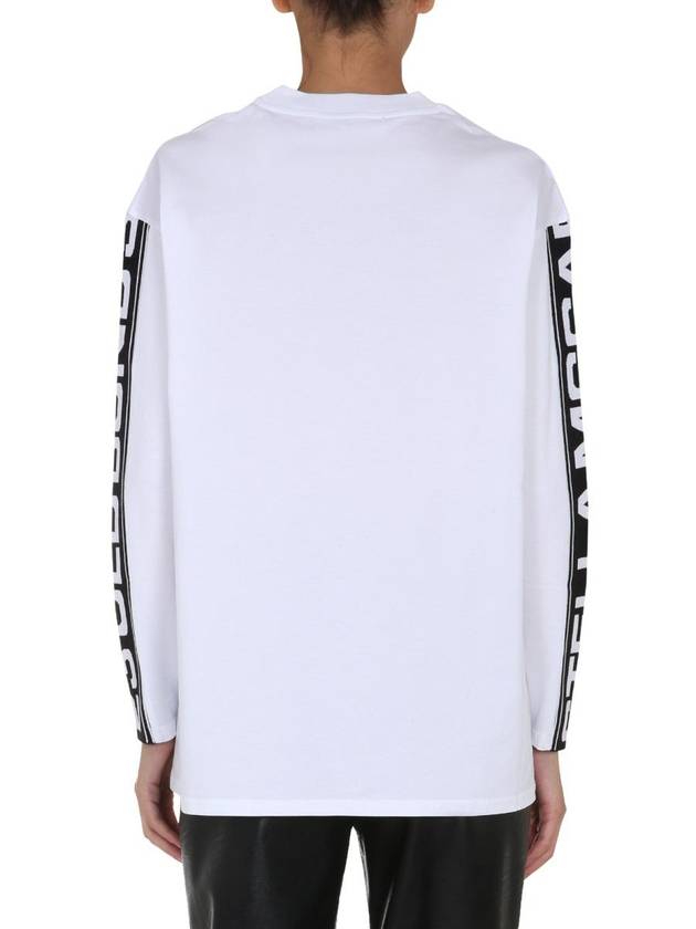 Women's Logo Round Neck Long Sleeve T-Shirt White - STELLA MCCARTNEY - BALAAN 8