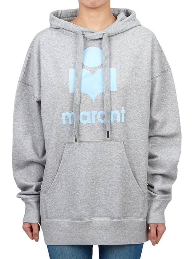 Mansel Logo Cotton Hoodie Top Grey - ISABEL MARANT ETOILE - BALAAN 2