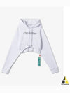 bling crop hoodie - OFF WHITE - BALAAN 2