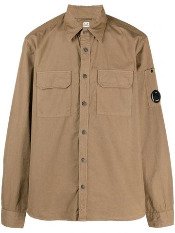 Gabardine Long Sleeve Shirt Lead Grey - CP COMPANY - BALAAN 1