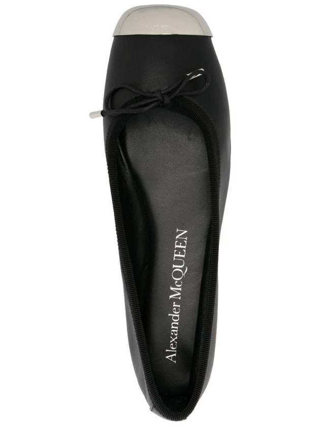 Alexander McQueen Black Nappa Ballerinas With Rounded Toe - ALEXANDER MCQUEEN - BALAAN 3