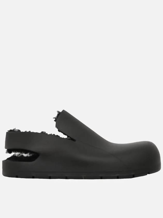 Puddle Shearling Sandals Black - BOTTEGA VENETA - BALAAN.