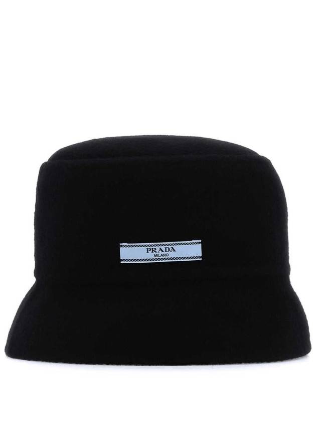 cashmere fabric bucket hat black - PRADA - BALAAN 3