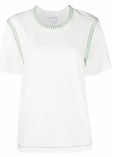 Overlock Stitch Jersey Short Sleeve T-Shirt White - BOTTEGA VENETA - BALAAN 2