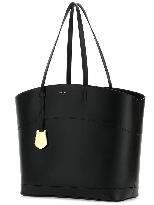 Charming Leather Tote Bag Black - SALVATORE FERRAGAMO - BALAAN 3