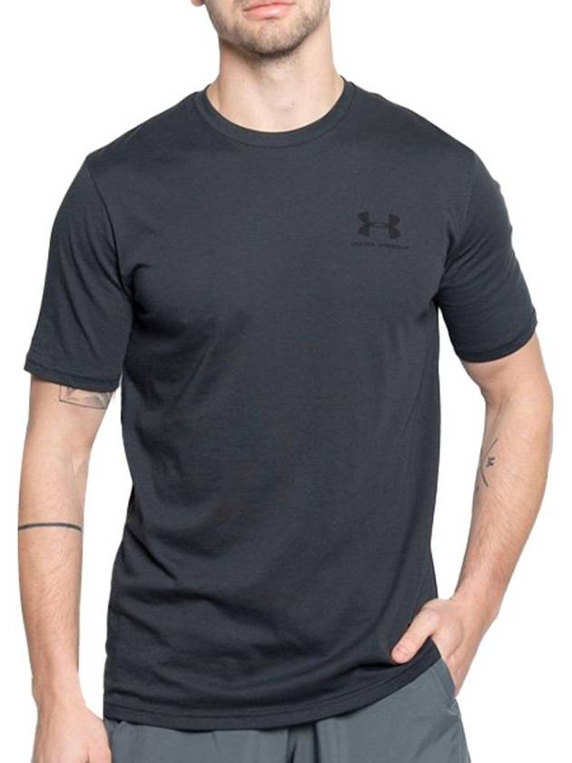 Men's Sports Style Left Chest Short Sleeve T-Shirt Black - UNDER ARMOUR - BALAAN 1