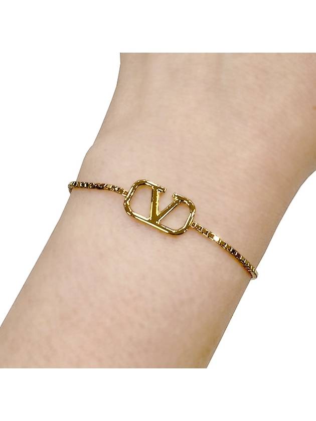 Signature V Logo Bracelet Gold - VALENTINO - BALAAN 2