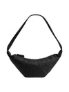 Medium Croissant Soft Grained Leather Crossbody Bag Black - LEMAIRE - BALAAN 1