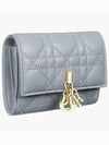 XS Lady Cannage Lambskin Half Wallet Cloud Blue - DIOR - BALAAN 3