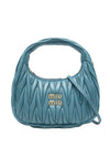 Wander Materasse Nappa Leather Mini Hobo Tote Bag Marina Blue - MIU MIU - BALAAN 1