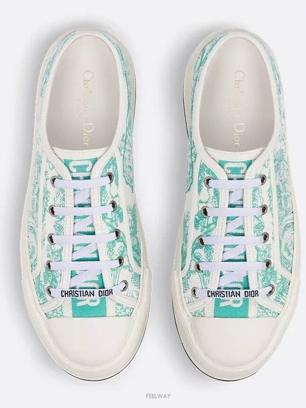 Walk NDior Toile De Jouy Sauvage Motif Platform Low Top Sneakers Aquamarina - DIOR - BALAAN 4