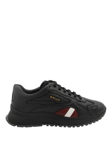 Logo Leather Low-Top Sneakers Black - BALLY - BALAAN 1