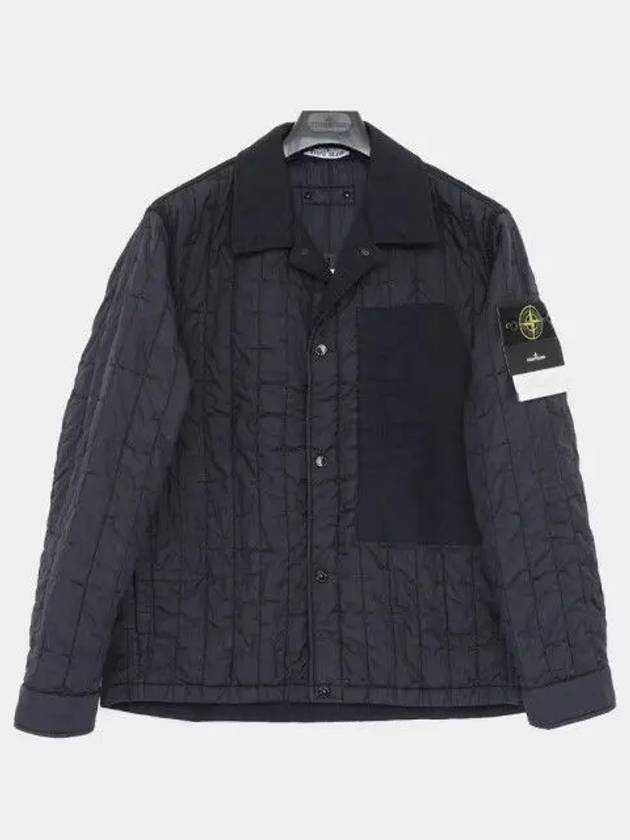 Men's Stella Wappen Patch Quilted Jacket Navy - STONE ISLAND - BALAAN 2