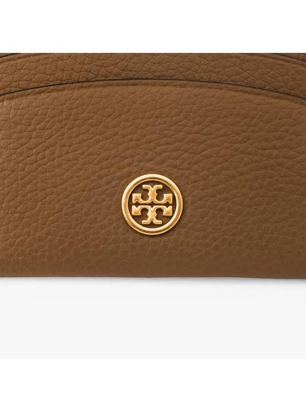 Women’s Robinson Pebble Grain Card Wallet Brown - TORY BURCH - BALAAN 4