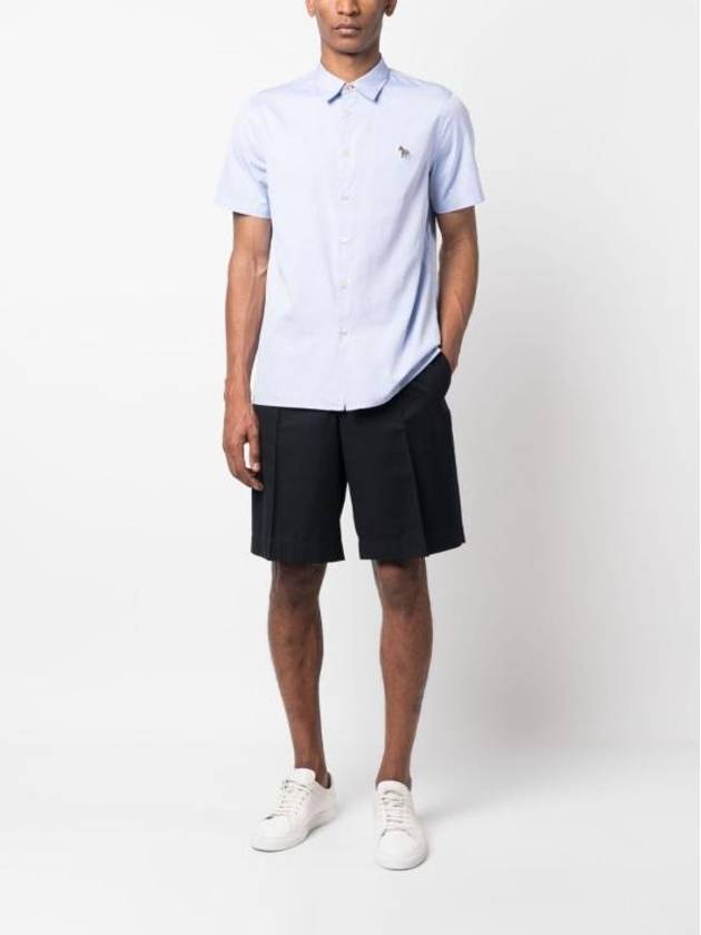 Zebra Patch Casual Fit Short Sleeve Shirt Light Blue - PAUL SMITH - BALAAN 5