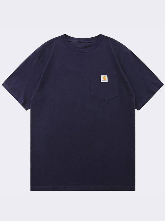 Workwear Pocket Short Sleeve T-Shirt Navy - CARHARTT - BALAAN 2