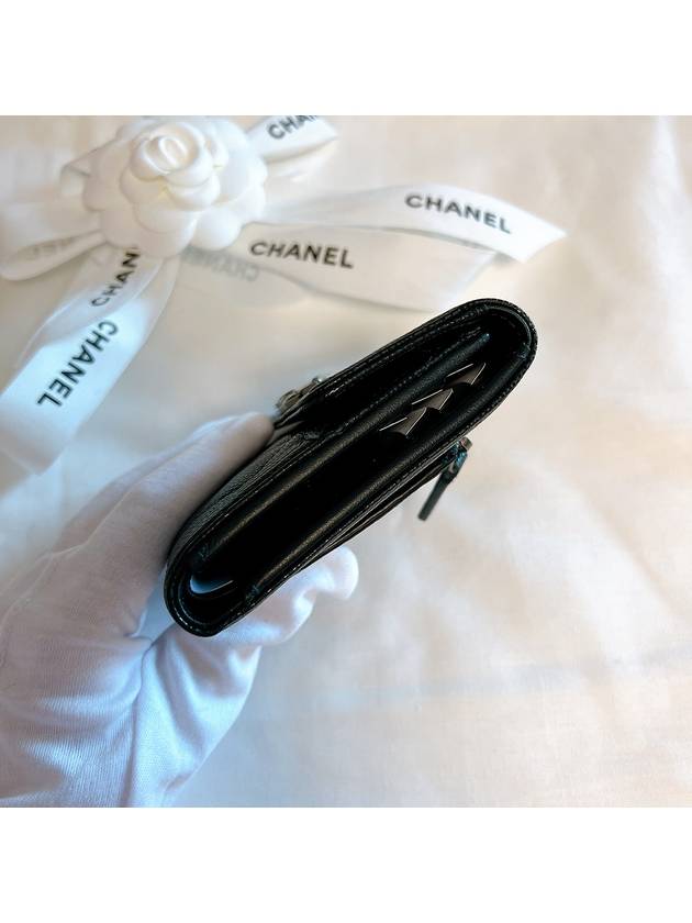 Boy  Small Flap Wallet Caviar Leather & Ruthenium Black - CHANEL - BALAAN 7