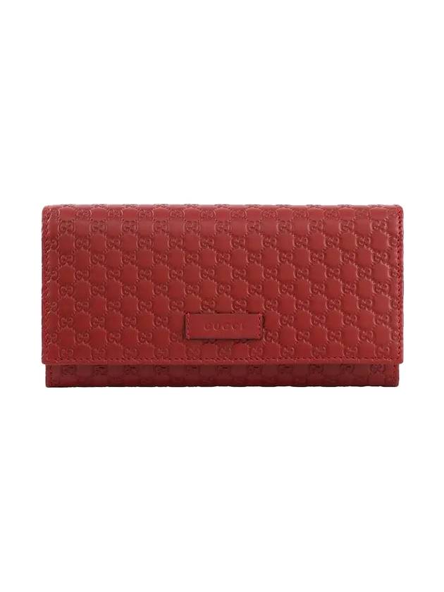 Women's Micro GG Ssima Flap Continental Long Wallet Red - GUCCI - BALAAN 1