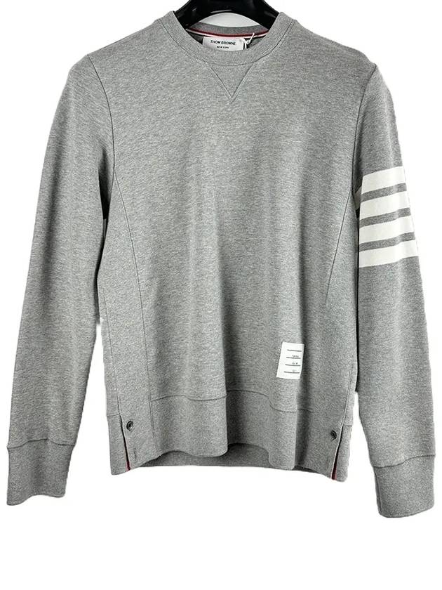 4 Bar Loopback Jersey Sweatshirt Light Grey - THOM BROWNE - BALAAN 2