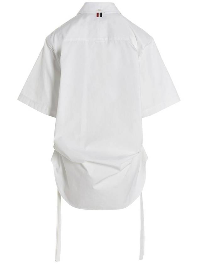 Heavy Poplin Super Size Mini Shirt Short Dress White - THOM BROWNE - BALAAN 3