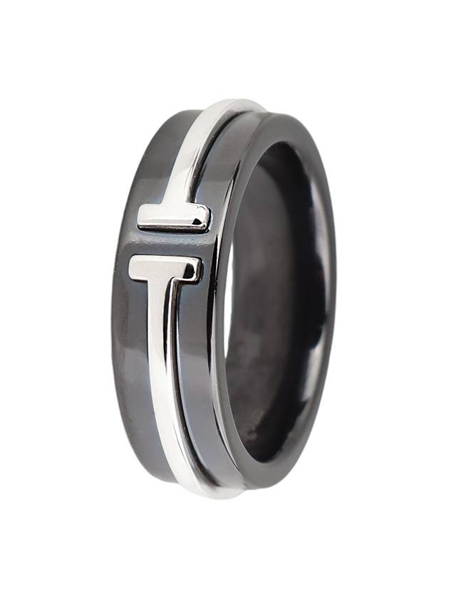 Tiffany TI AG925 Titanium Sterling Silver Ceramic Wide Ring No 49 34261 2 - TIFFANY & CO. - BALAAN 1