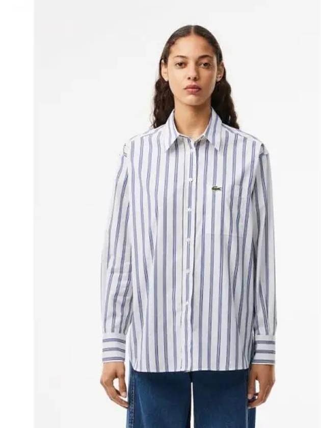 Women s oversized poplin shirt CF7706 54N IBA domestic product GQ2N24071971536 - LACOSTE - BALAAN 1